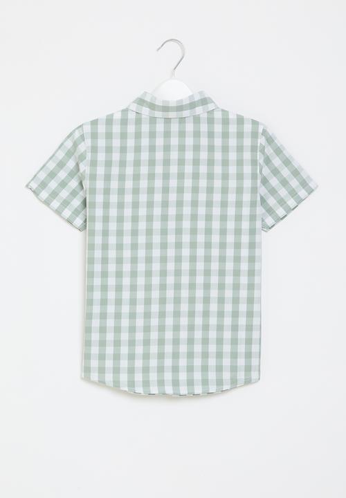 POLO - Boys denis checked short sleeve shirt-oyster