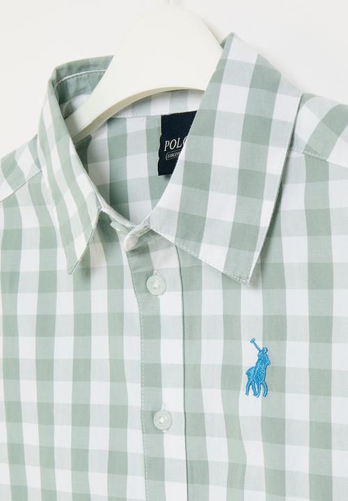 POLO - Boys denis checked short sleeve shirt-oyster