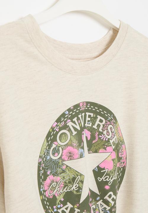 Converse - Converse boxy graphic tie fron top - natural ivory heather