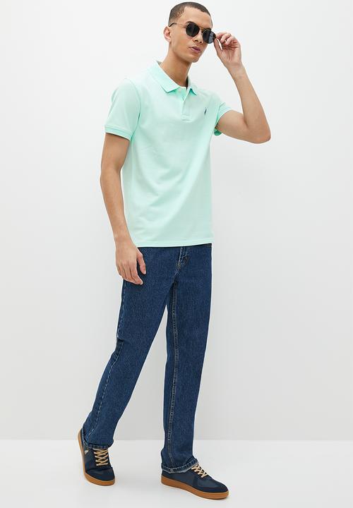 POLO - Mens classic pique short sleeve golfer - light blue