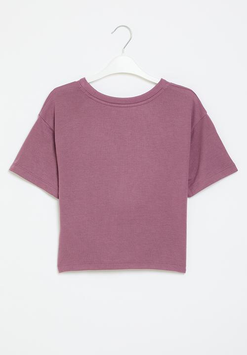 Converse - Converse boxy graphic tie fron top - dreamy dahlia