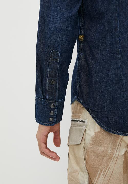 G-STAR - Slim Denim shirt Asinart 8oz denim - worn in deep sea