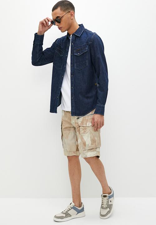 G-STAR - Slim Denim shirt Asinart 8oz denim - worn in deep sea