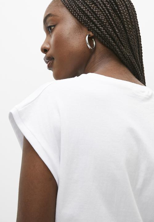 Blake - Grown on sleeve boxy tee - white