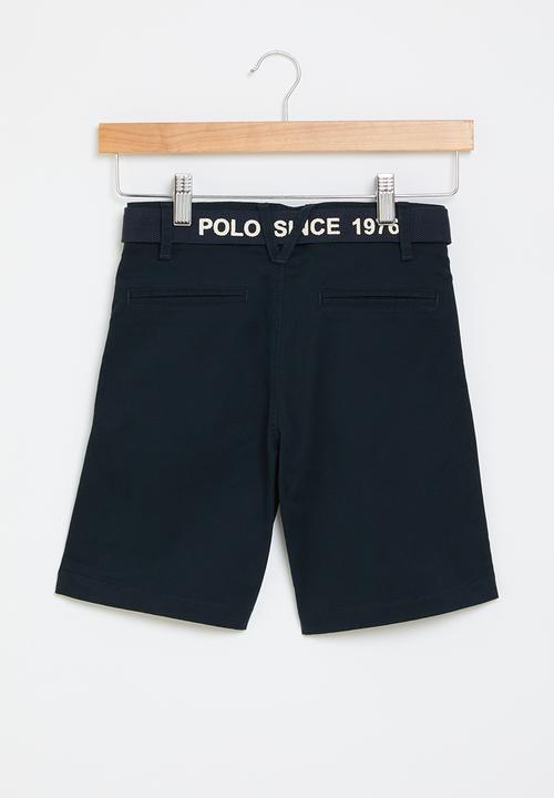 POLO - Boys andrew belted chino short - navy