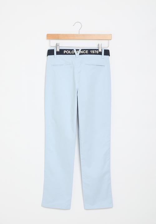 POLO - Boys adrian belted chino - light blue