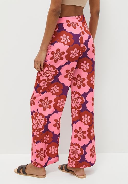 Superbalist - Co-ord printed wide leg - bright tropical floral