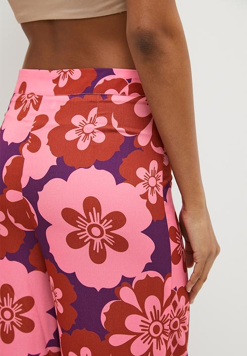 Superbalist - Co-ord printed wide leg - bright tropical floral