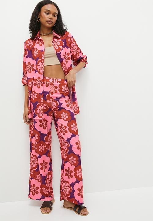 Superbalist - Co-ord printed wide leg - bright tropical floral