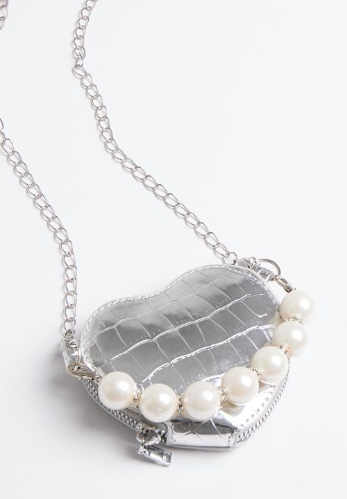 Pop Candy - Heart shaped bag- silver