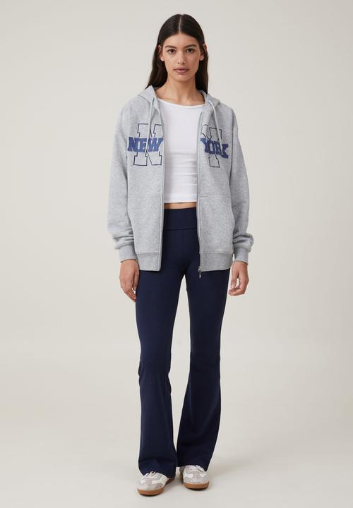 Cotton On - Classic Graphic Zip-Through Hoodie - New York/Grey Marle
