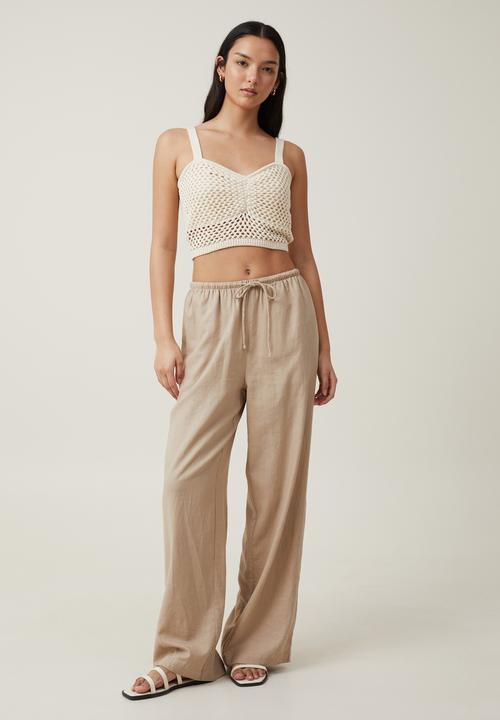 Cotton On - Crochet Gather Bust Cami - Ecru