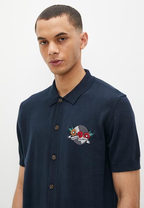 Ben Sherman - London rebels short sleeve polo knit - dark navy