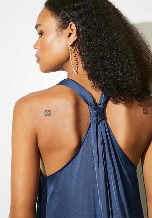 VELVET - Maxi trapeze with back tie detail- surf blue