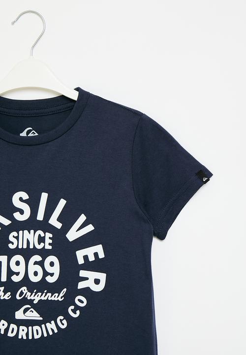 Quiksilver - Circled script front short sleeve boy - navy blazer