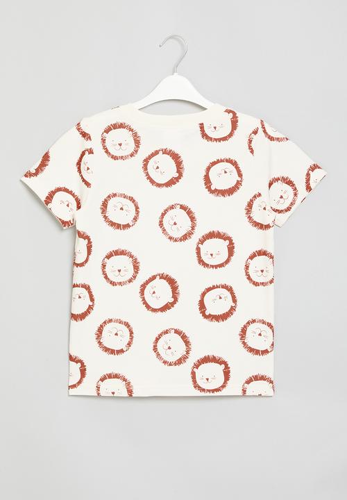 Pop Candy - Printed tee - white & rust 