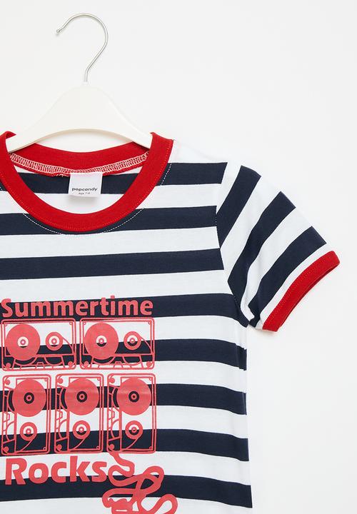 Pop Candy - Striped  tee - multi 