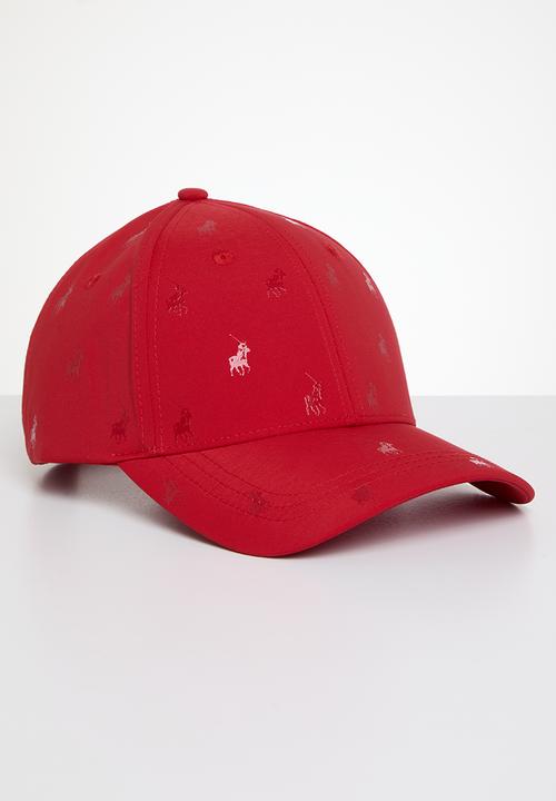 POLO - 6 Panel monogram peak - red
