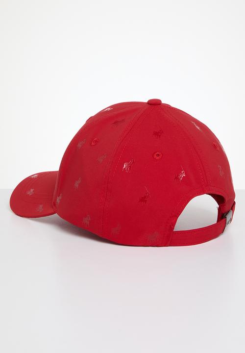 POLO - 6 Panel monogram peak - red