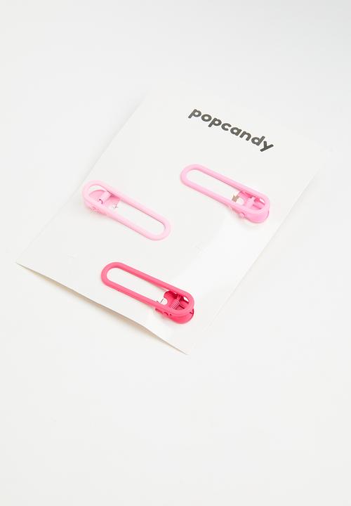 Pop Candy - Square hair clips - pink