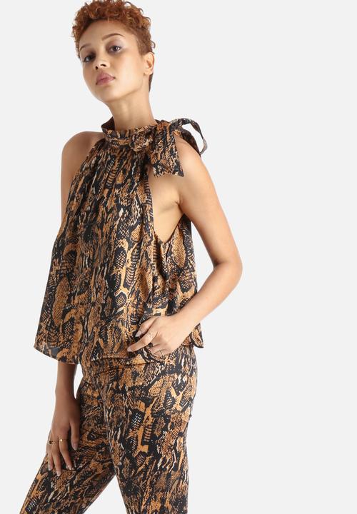 Lavish Alice - High Neck Floaty Crop Top