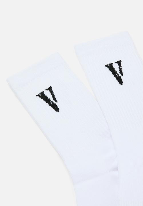 Tessa Design - Alphabet V socks - white/black