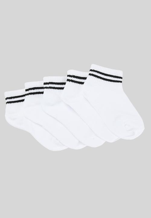 Pop Candy - 5 Pack ankle socks - black & white