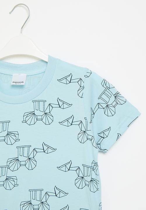 Pop Candy - Printed  tee - light blue