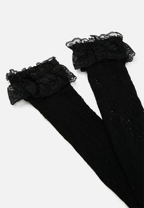Pop Candy - Frilled socks - black