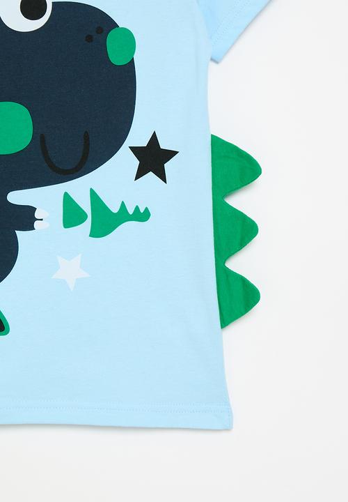 Pop Candy - Printed  tee - navy and light blue