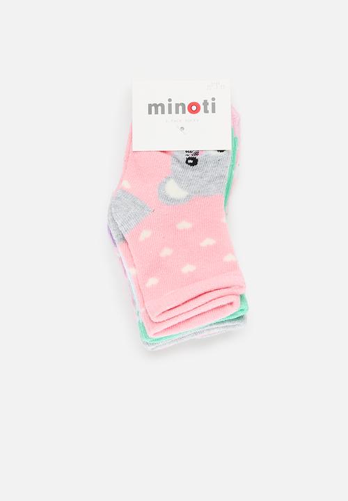 MINOTI - 5 Pack girls socks - pink