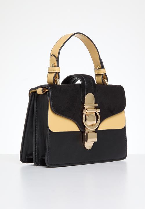 edit - Melody top handle bag - black & beige