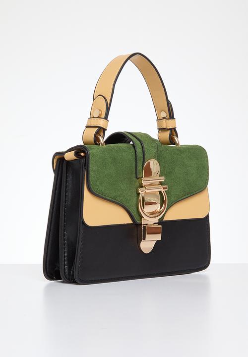 edit - Melody top handle bag - green & black