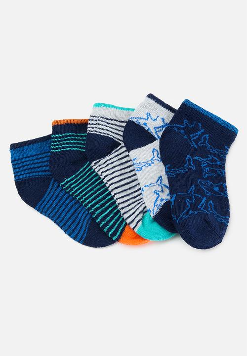 MINOTI - 5 Pack boys socks - blue 