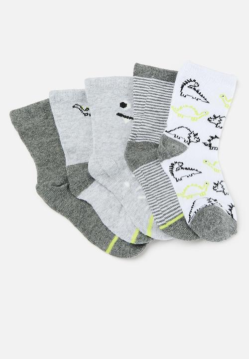 MINOTI - 5 Pack boys socks - grey 