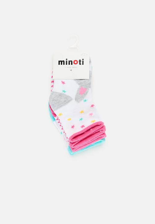 MINOTI - 3 Pack girls socks - pink 