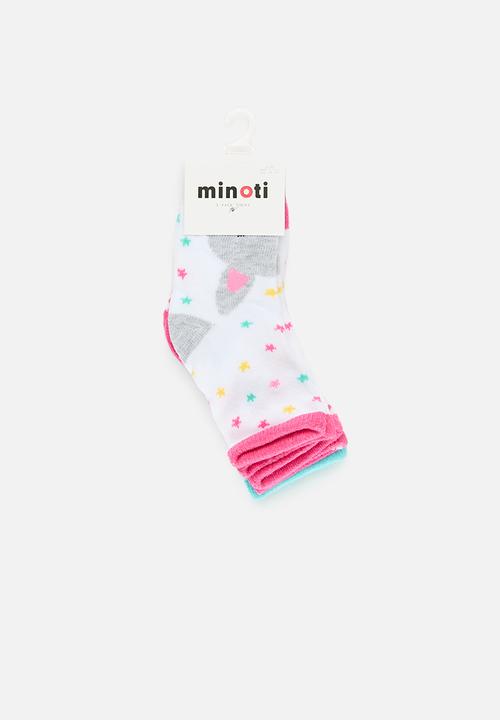 MINOTI - 3 Pack girls socks - pink