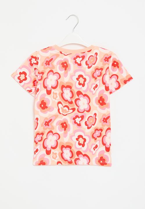 Pop Candy - Printed tee - pink and white