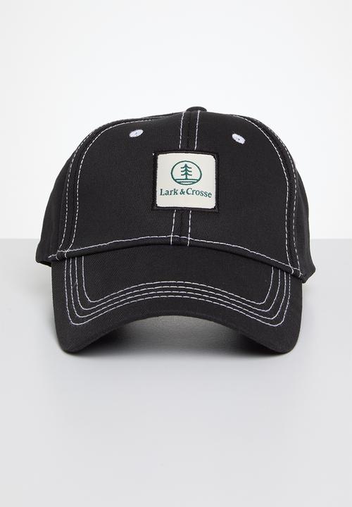 Lark & Crosse - Contrast stitch cap - black