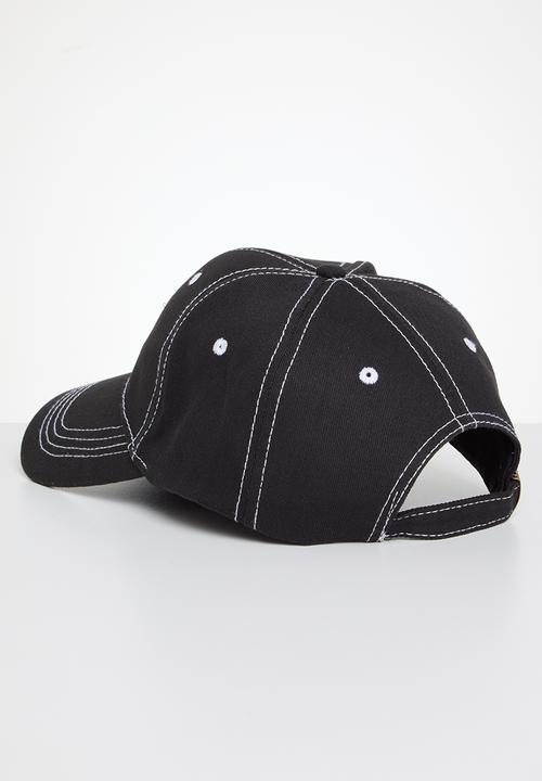 Lark & Crosse - Contrast stitch cap - black