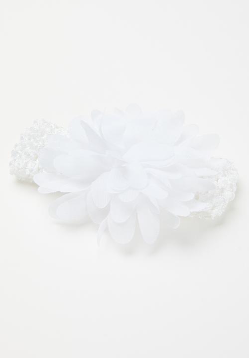 Pop Candy - Baby bow headband - white