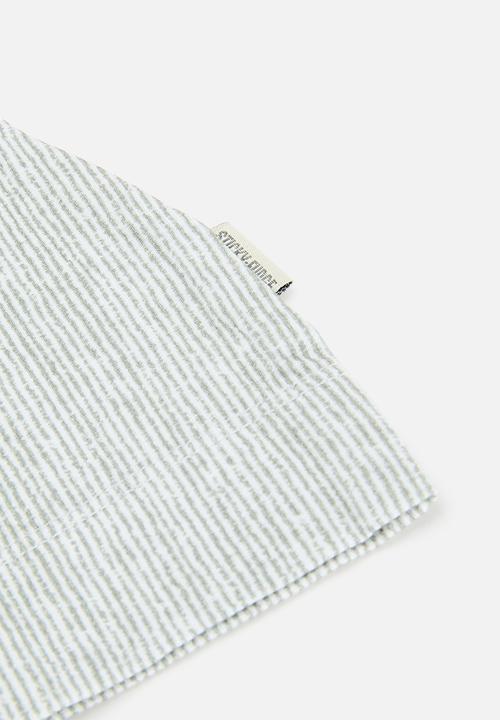 Sticky Fudge - Broken stripe beanie - grey & white 