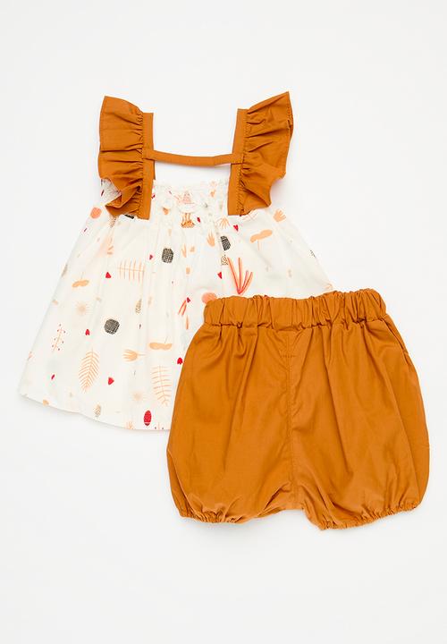 Pop Candy - Baby dress and bloomer set - orange