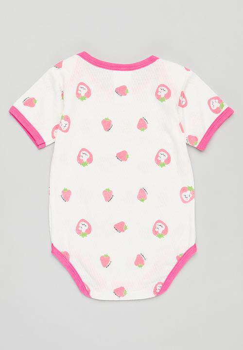 Pop Candy - Baby romper vest - pink & white