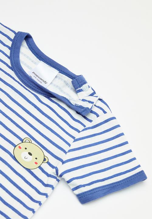 Pop Candy - Baby striped tee - blue