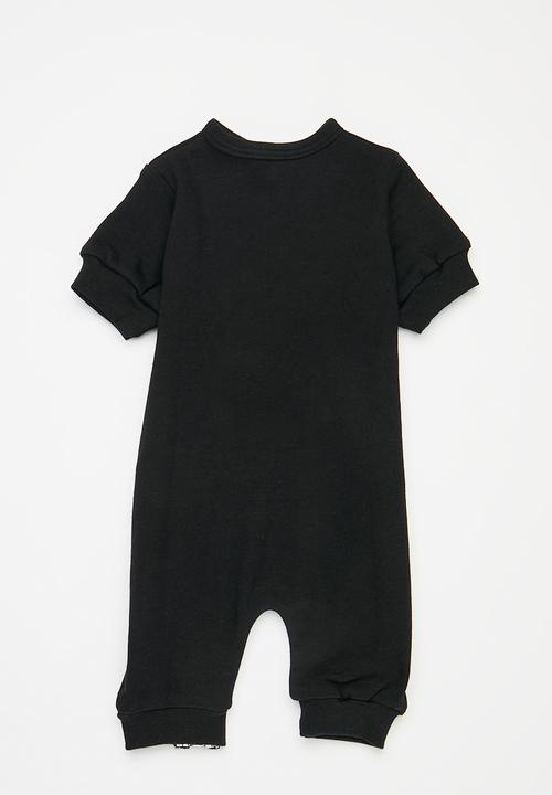 Little Lumps - Zipped summer romper - black