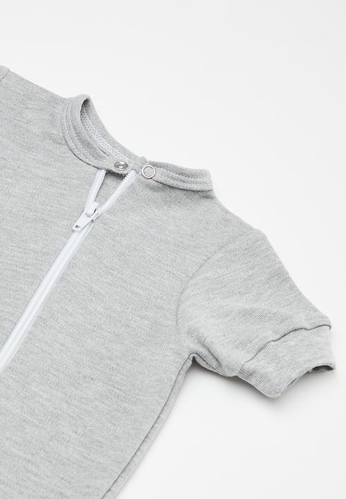 Little Lumps - Zipped summer romper - grey