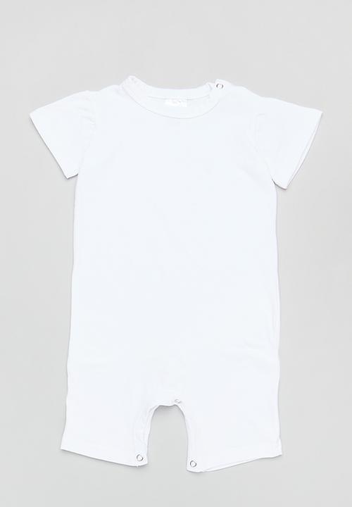 Pop Candy - 2 Pack short sleeve romper - blush and white