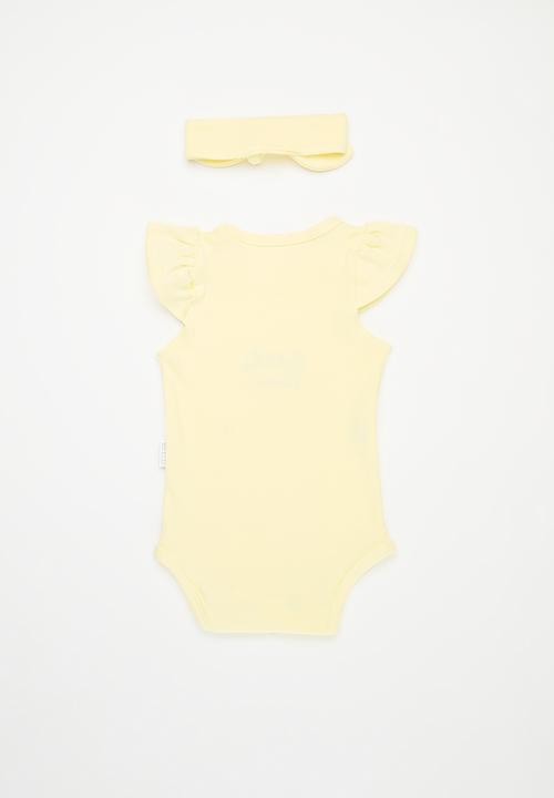 Little Lumps - 2 Pack Frill vest headband set - Yellow