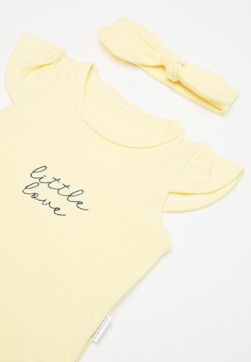 Little Lumps - 2 Pack Frill vest headband set - Yellow